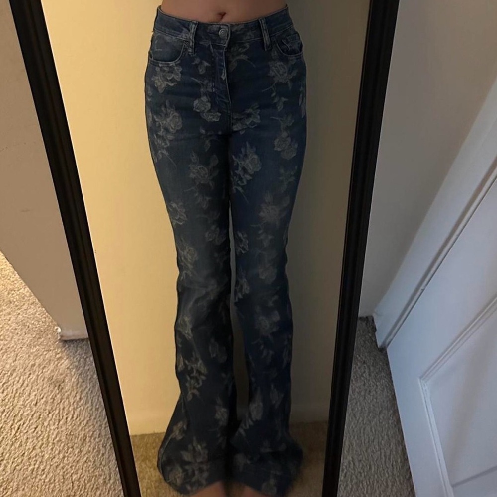 Floral Blue Women's Jeans